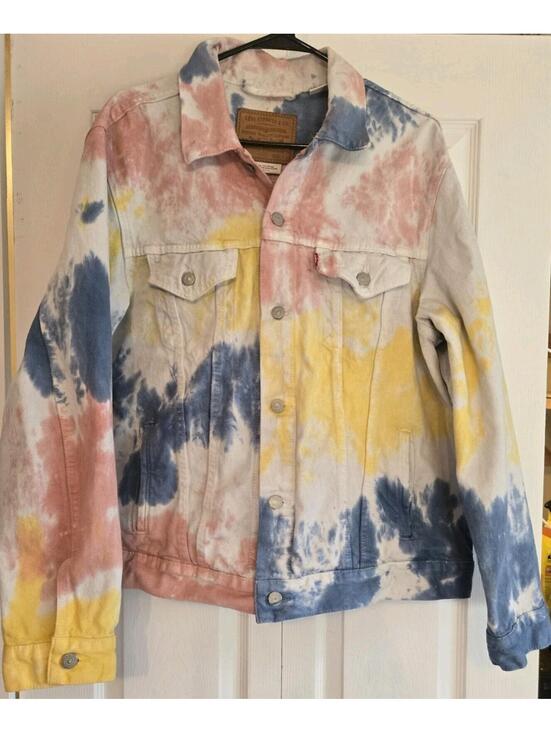Levi's Other - Levi's Mens Denim Jacket  White Tie Dye Button-Up Trucker Premium Vintage Fit